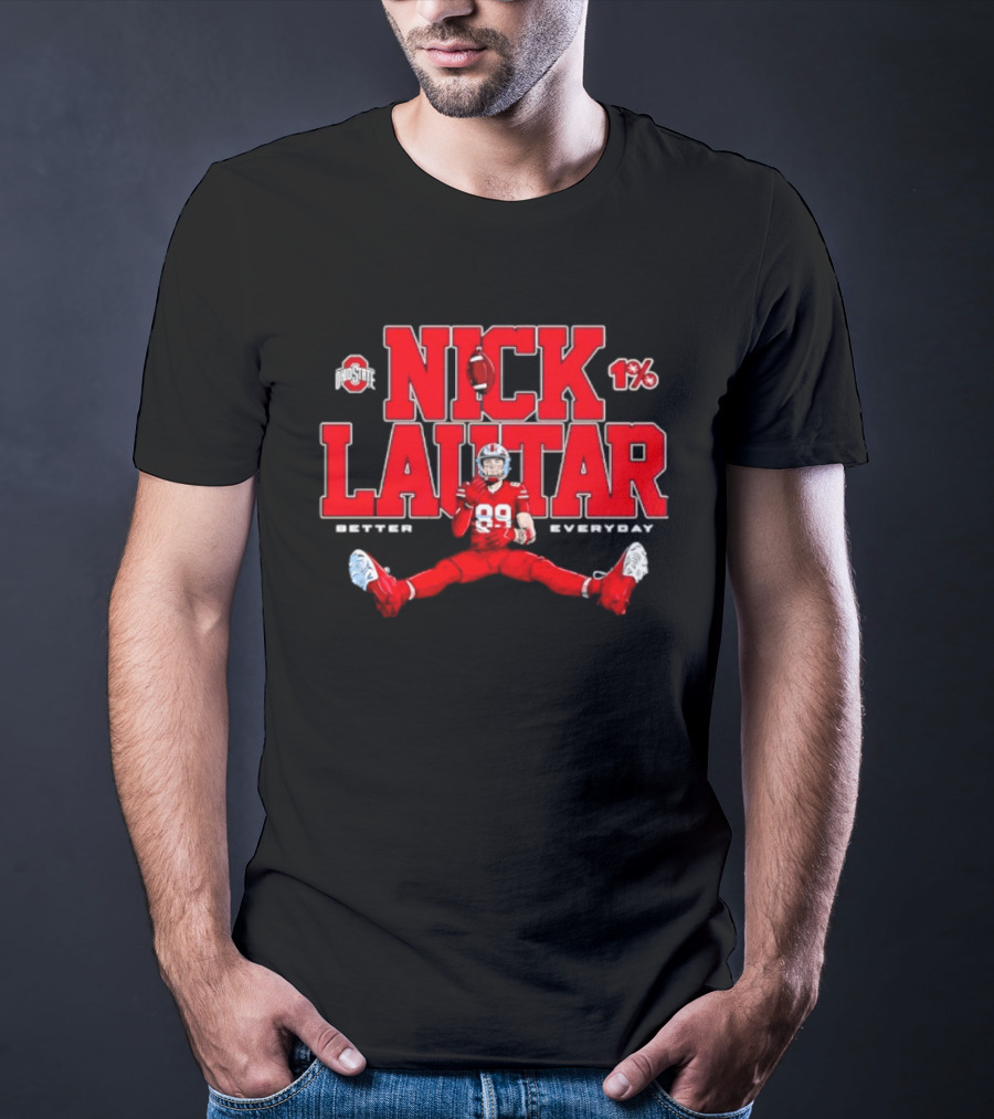 Nick Lautar 89 Ohio State Buckeyes Better Everyday Caricature Player 1% T-Shirt
