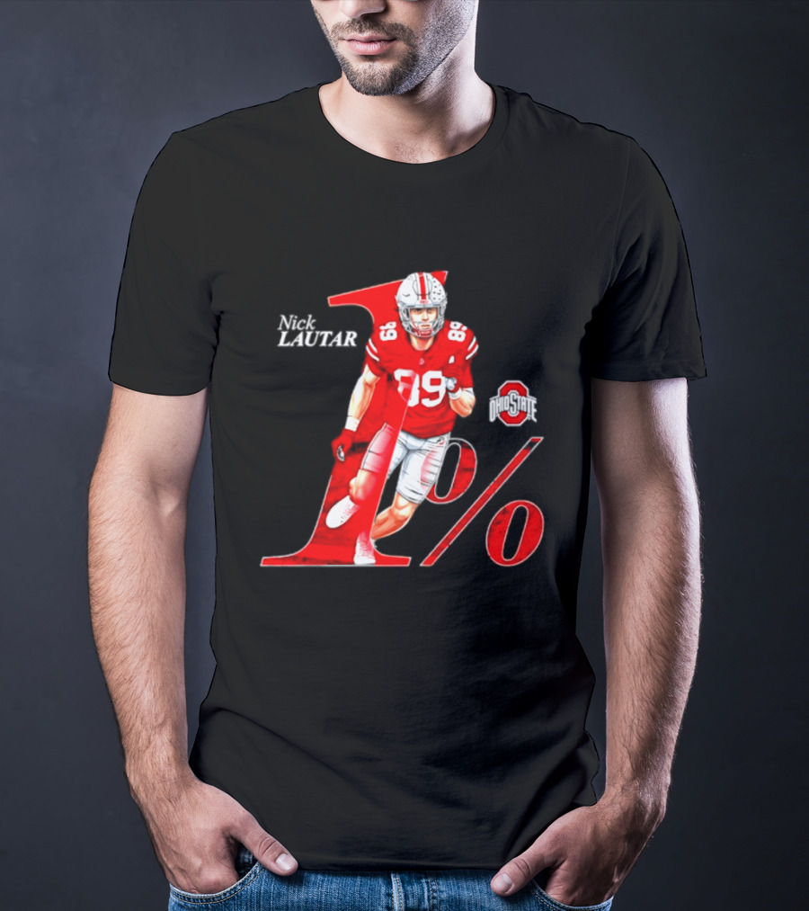 Nick Lautar 89 Ohio State Buckeyes 1% Player Breakthrough T-Shirt