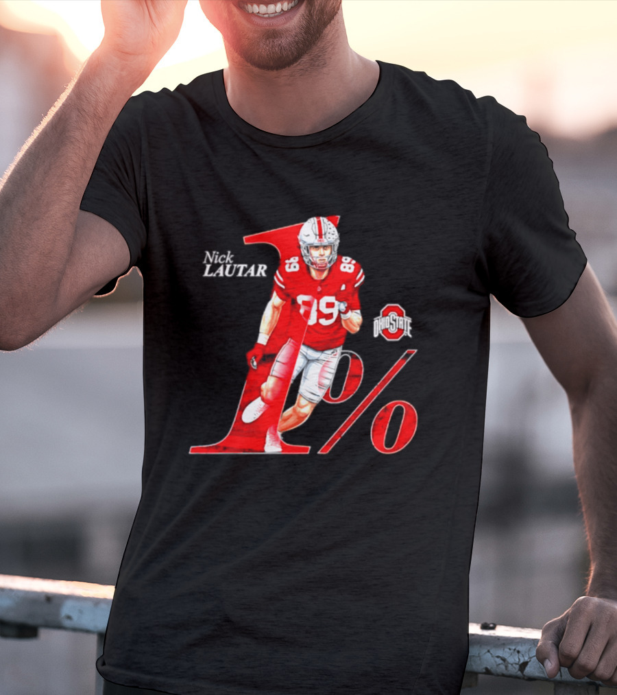 Nick Lautar 89 Ohio State Buckeyes 1% Player Breakthrough T-Shirt