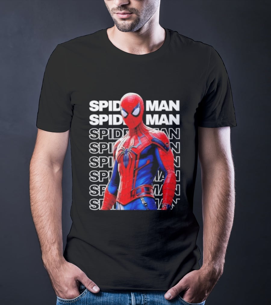 Spider Man Marvel Superhero Peter Parker Iconic Costume Vibrant Heroic T-Shirt