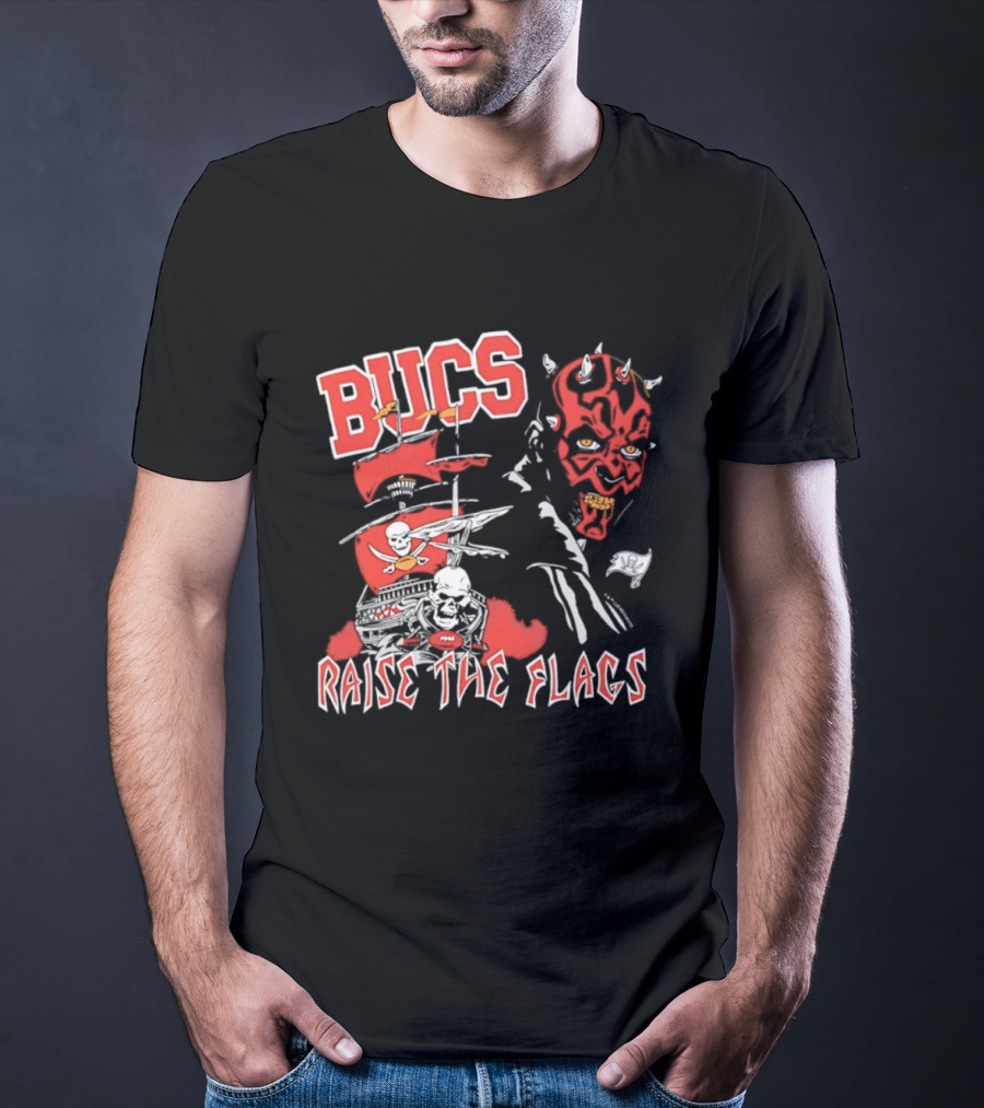 Bucs Darth Maul Raise The Flags Tampa Bay Buccaneers Star Wars T-Shirt