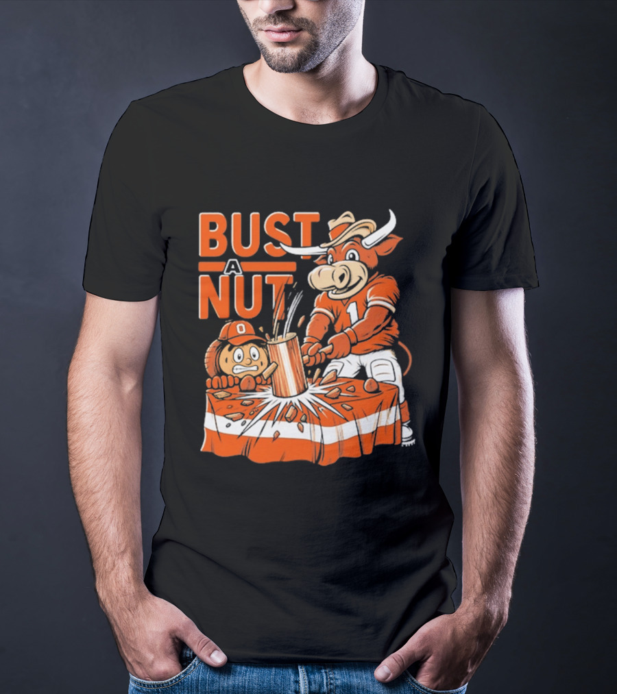 Bust A Nut Texas Football Bevo Beat Competition T-Shirt
