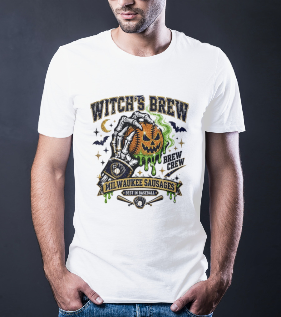 Witch's Brew Milwaukee Sausages Brew Crew Best In Baseball Halloween 2026 T-Shirt