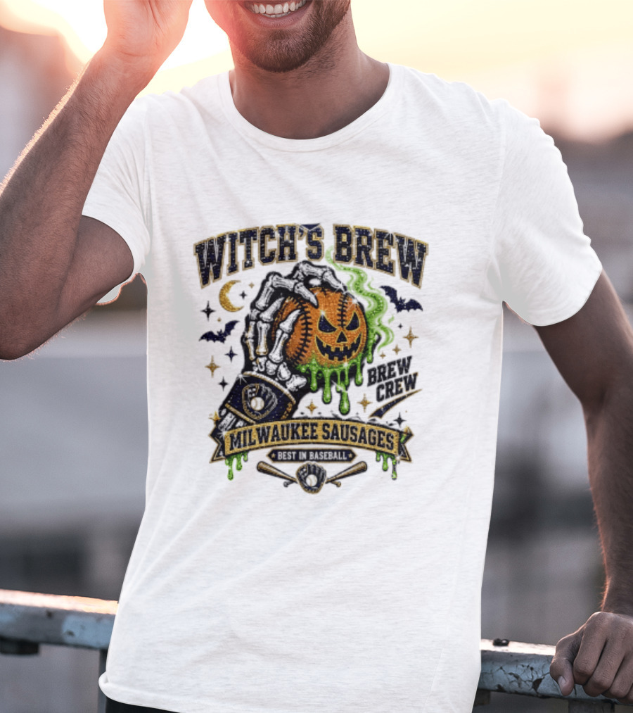 Witch's Brew Milwaukee Sausages Brew Crew Best In Baseball Halloween 2026 T-Shirt