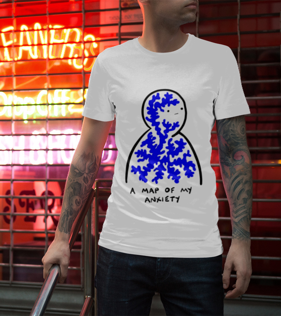 A Map Of My Anxiety Mental Health Awareness T-Shirt
