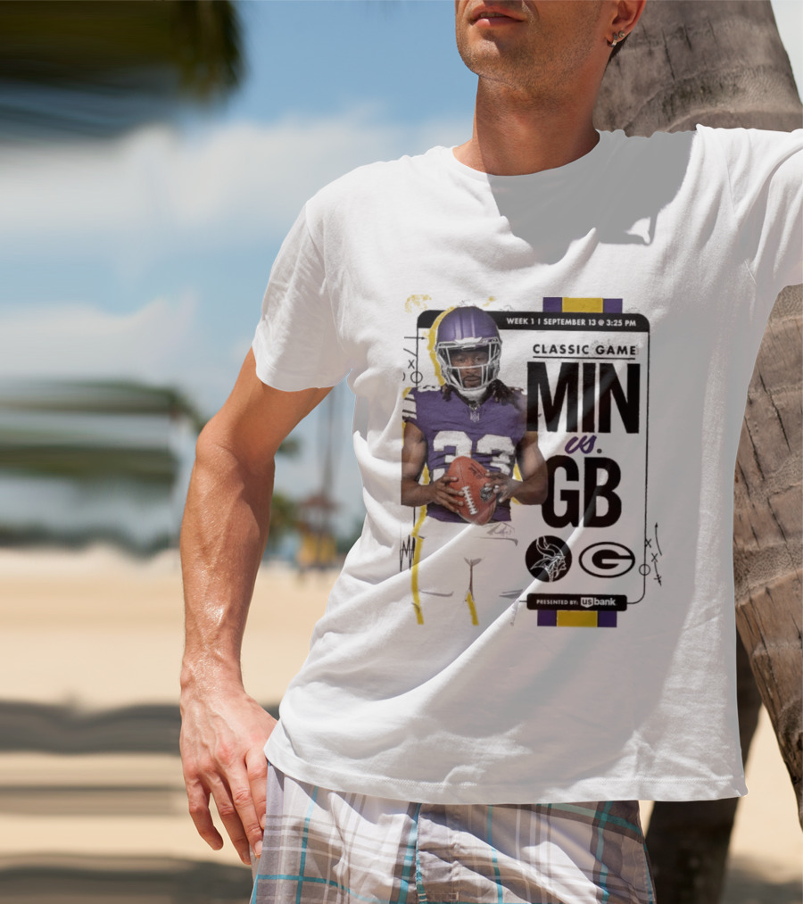 Minnesota Vikings Versus Green Bay Packers Classic Game Aaron Jones MIN GB T-Shirt
