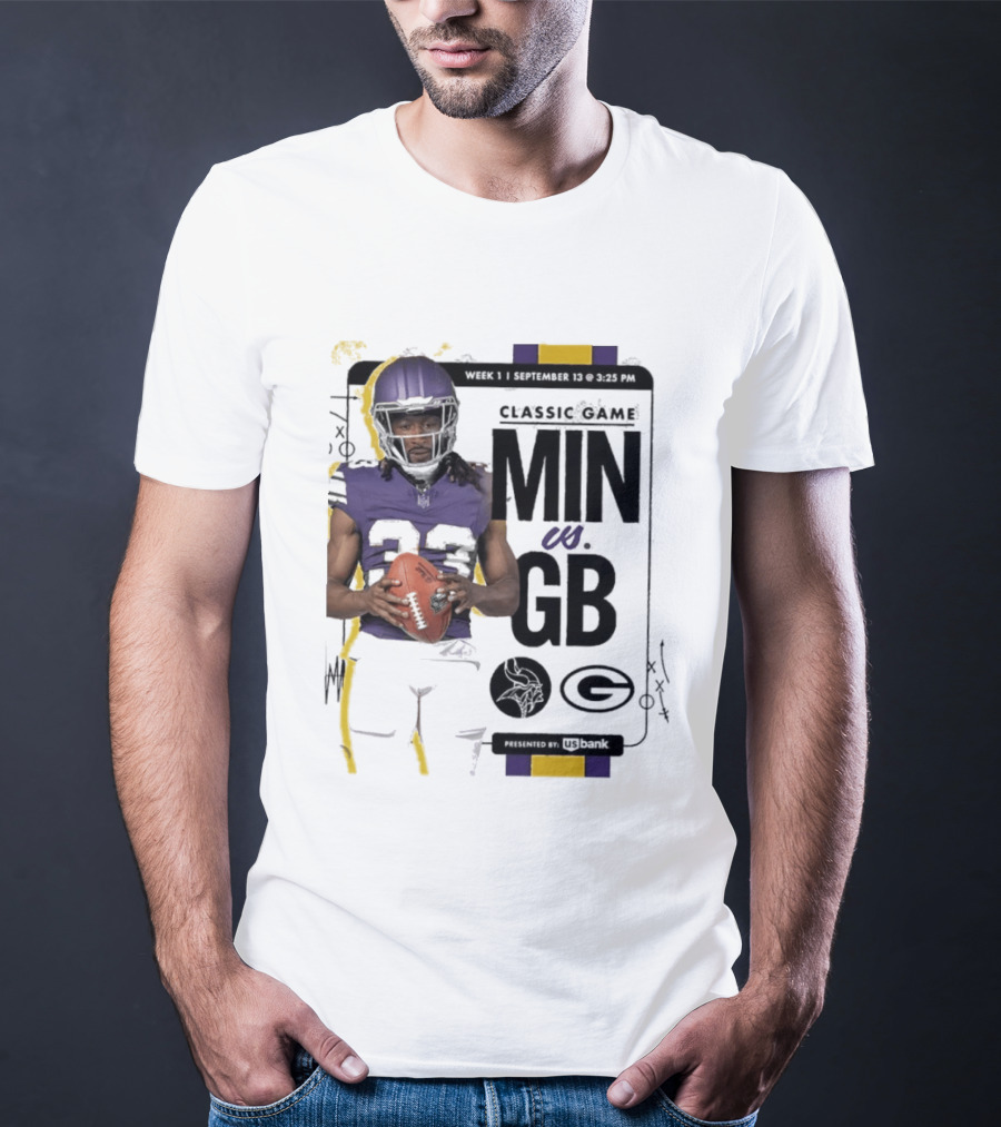 Minnesota Vikings Versus Green Bay Packers Classic Game Aaron Jones MIN GB T-Shirt