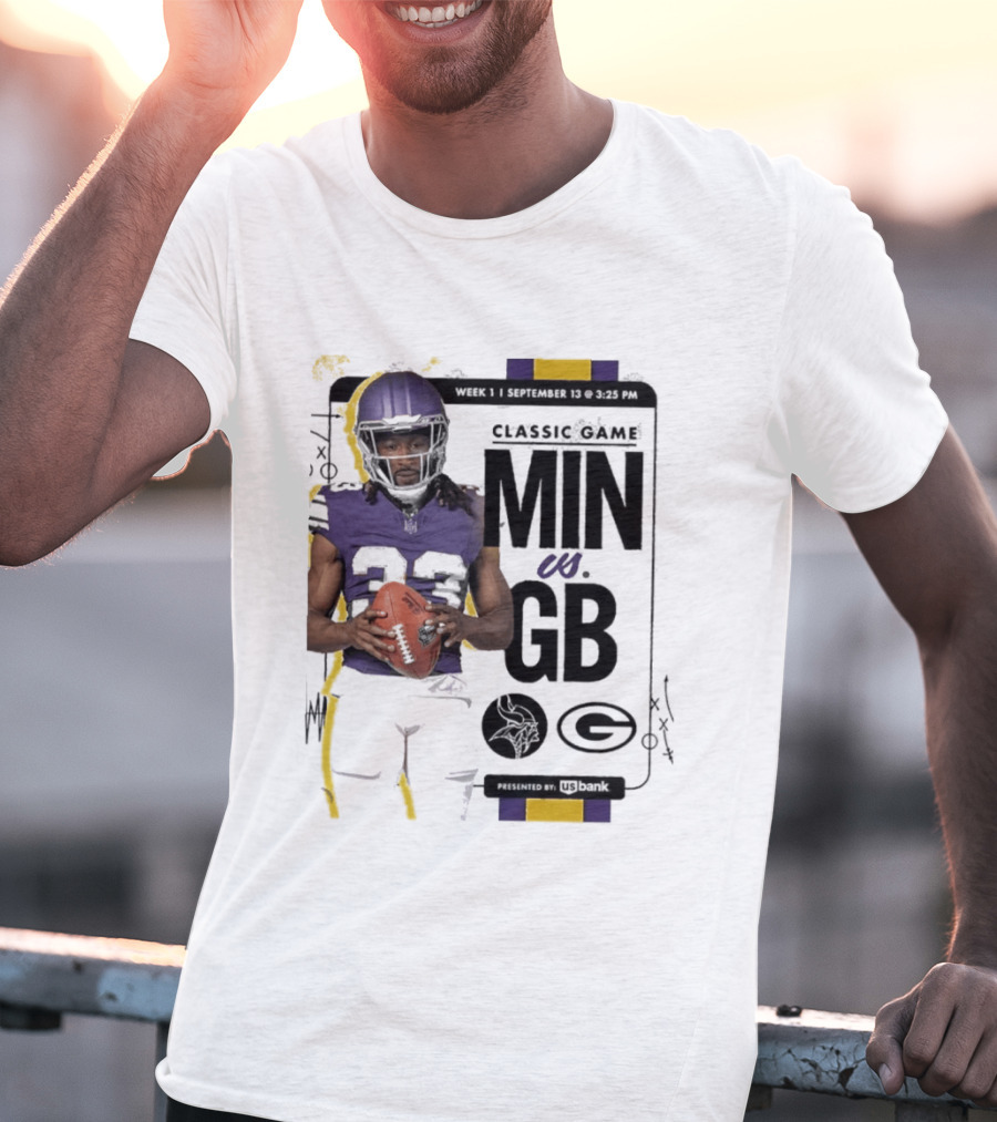 Minnesota Vikings Versus Green Bay Packers Classic Game Aaron Jones MIN GB T-Shirt