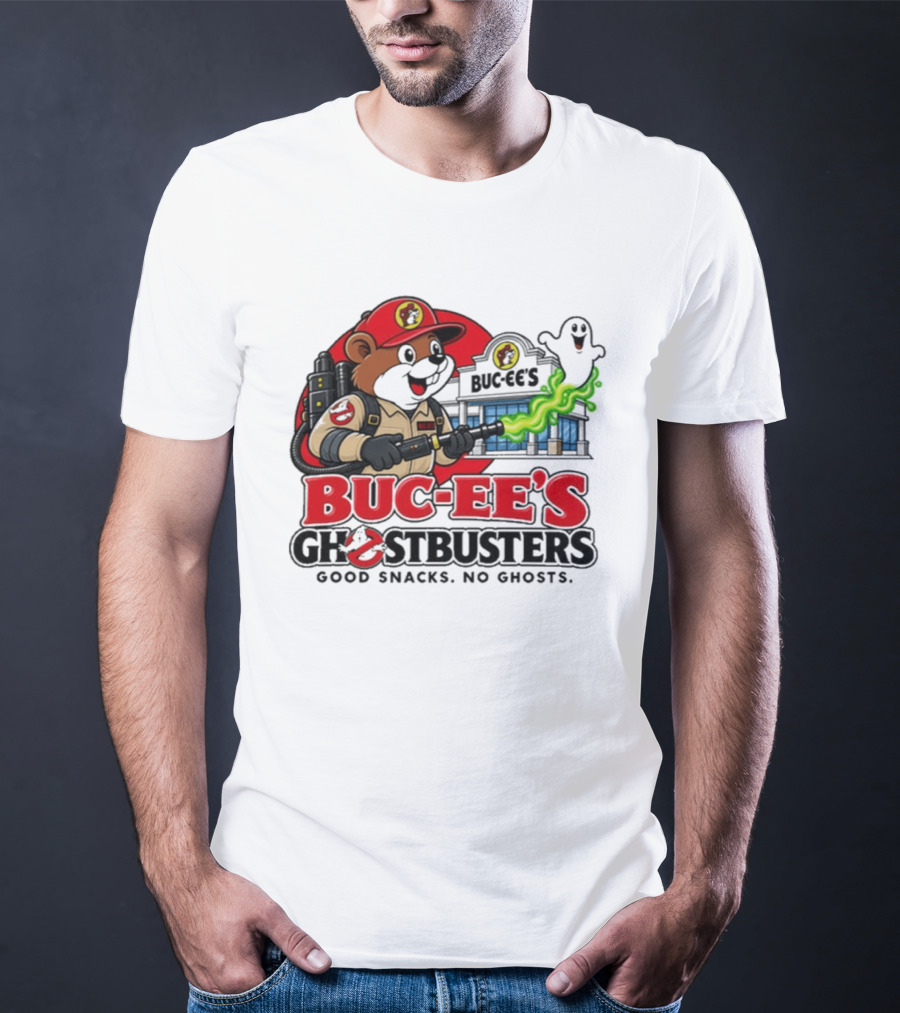 Buc Ee's Ghostbusters Good Snacks No Ghosts Ghostbuster T-Shirt