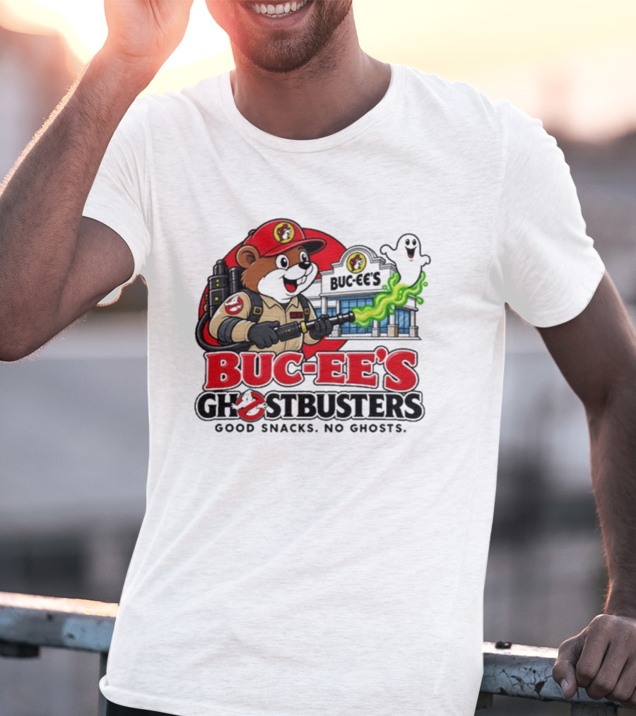 Buc Ee's Ghostbusters Good Snacks No Ghosts Ghostbuster T-Shirt