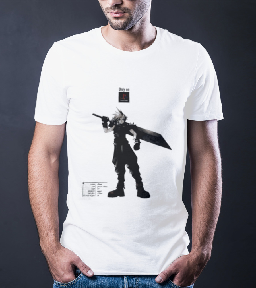 Cloud Strife Final Fantasy VII PlayStation T-Shirt