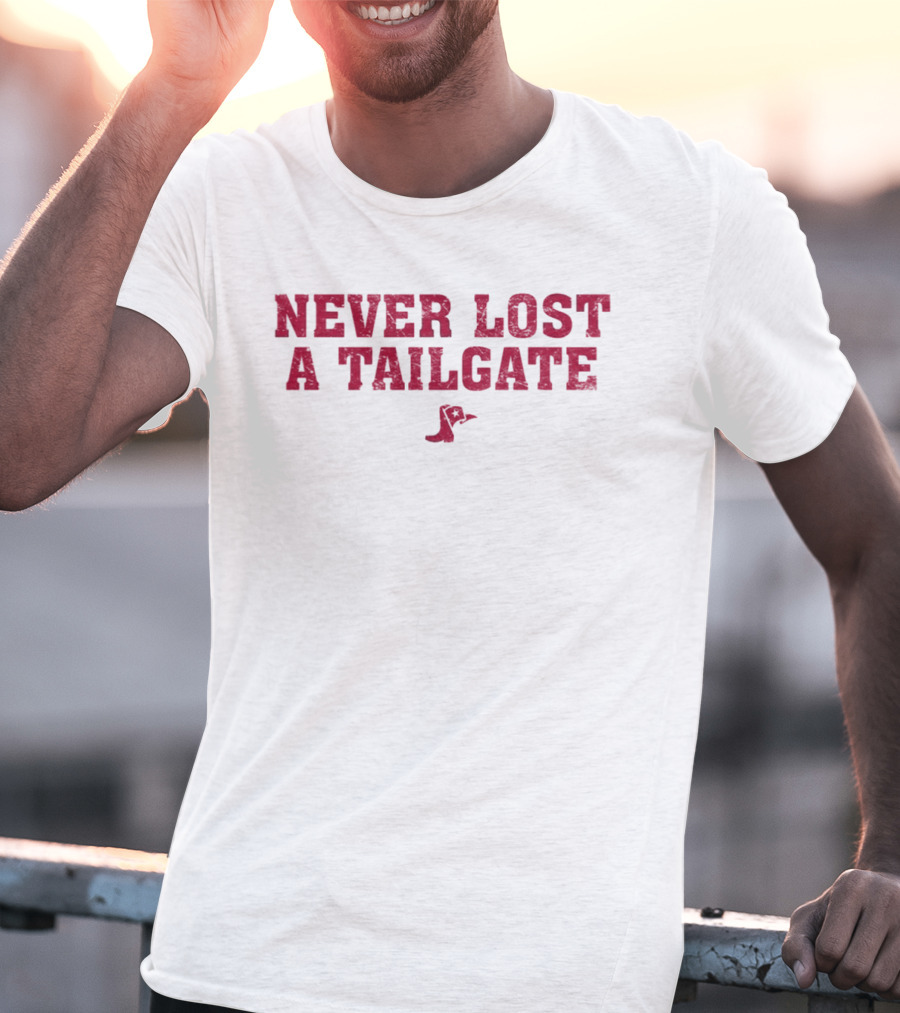 Never Lost A Tailgate Football Spirit Boot T-Shirt