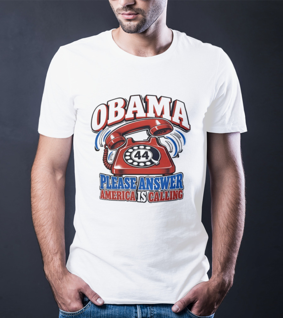 Obama 44 Please Answer America Is Calling Retro Telephone T-Shirt