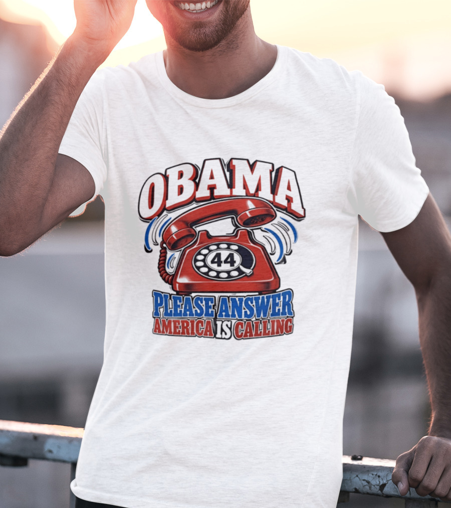 Obama 44 Please Answer America Is Calling Retro Telephone T-Shirt