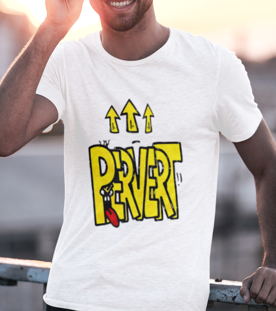 Pervert Urban Edgy Graffiti Arrows Tongue Streetwear T-Shirt
