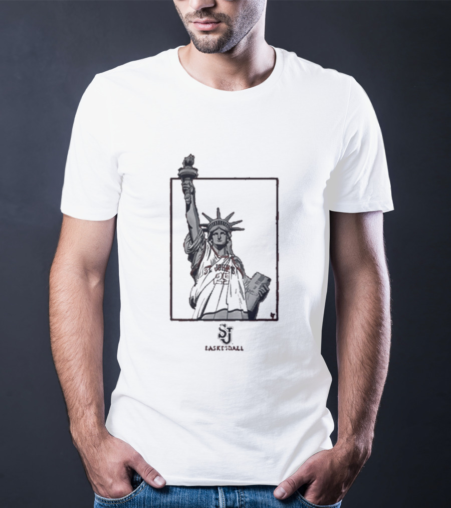 St John's Basketball New York's Team Statue Of Liberty SI Image T-Shirt