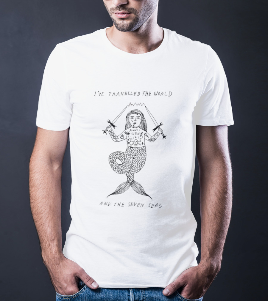 I Have Travelled The World Seven Seas Tattooed Mermaid Sword T-Shirt