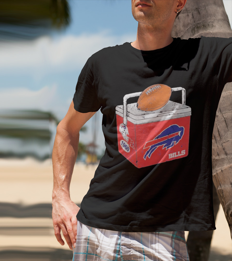 Buffalo Bills 1960 Retro Cooler With Football T-Shirt