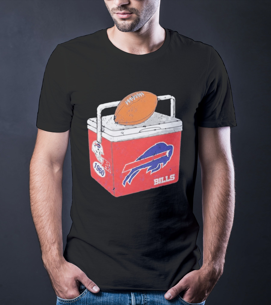 Buffalo Bills 1960 Retro Cooler With Football T-Shirt