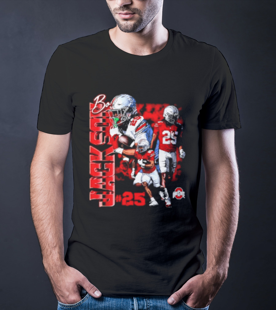 Bo Jackson 25 Ohio State Buckeyes NCAA Player Football T-Shirt