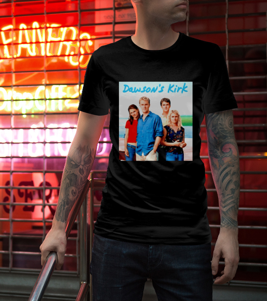 Dawson's Kirk 90s TV Cast Scenic Backdrop T-Shirt