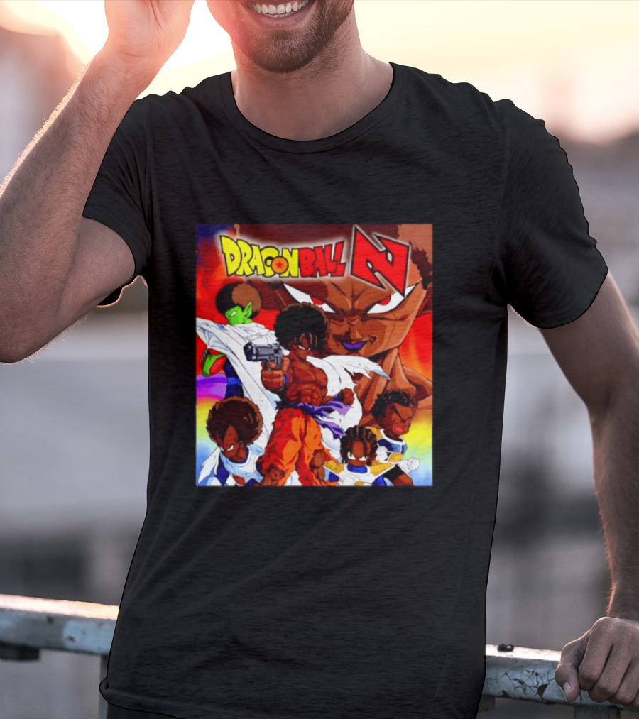 Dragon Ball Z Afro Characters Anime Goku Parody Fusion T-Shirt