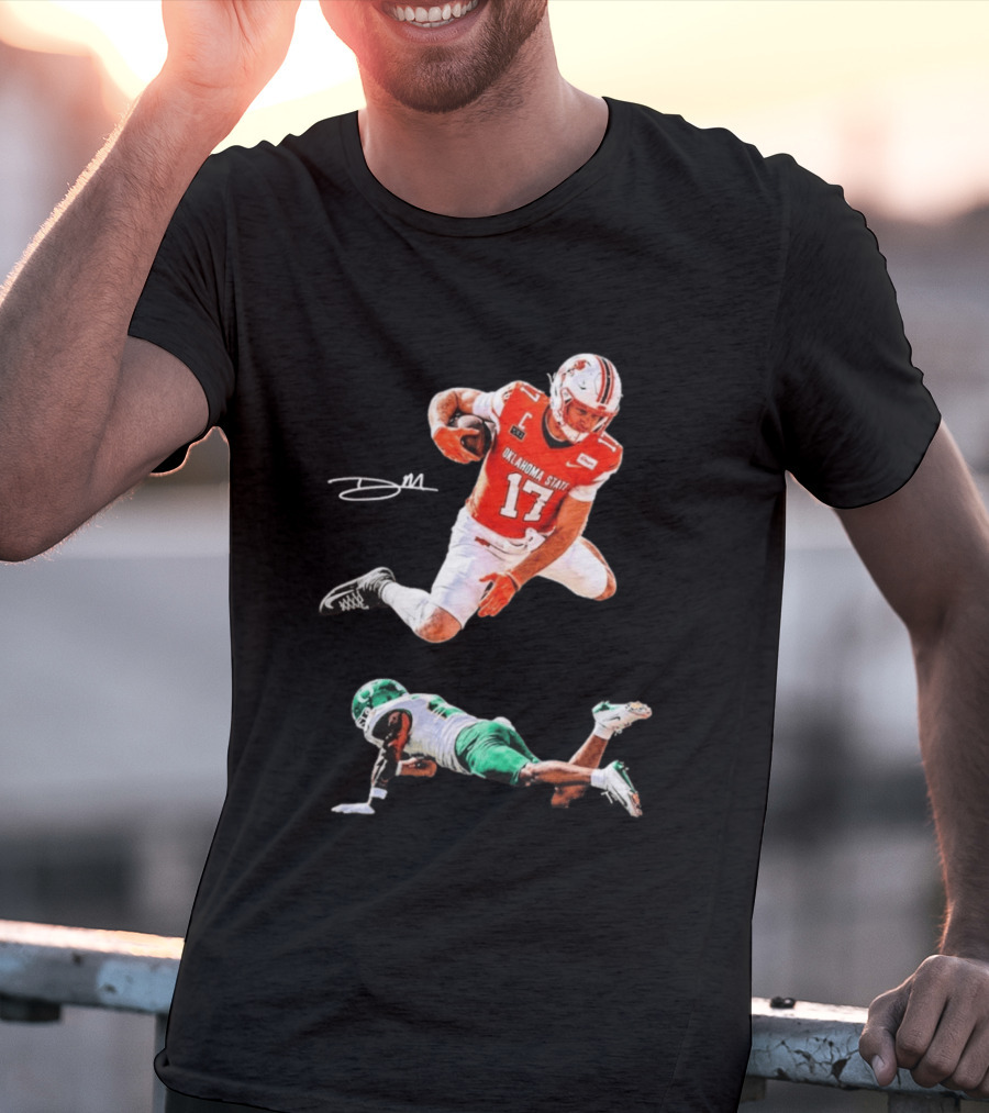 Oklahoma State Football Player Leap Over Oregon Opponent T-Shirt
