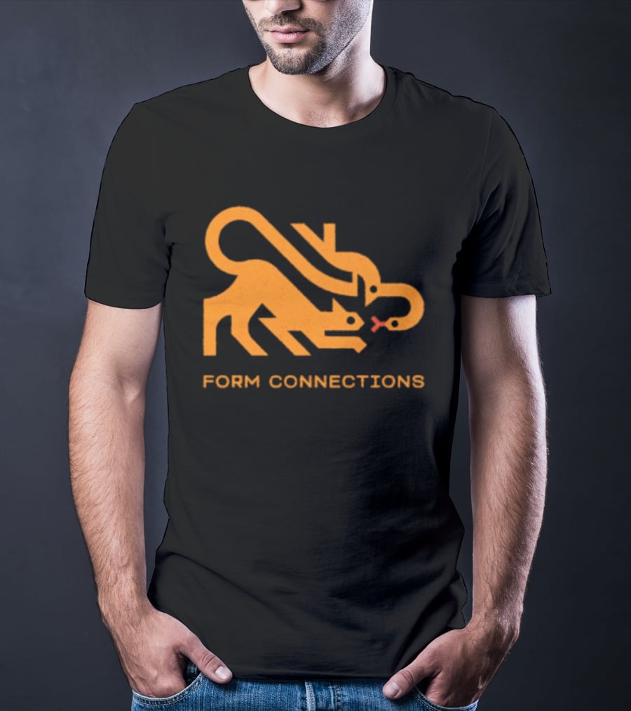 Form Connections Minimalist Cat And Snake T-Shirt