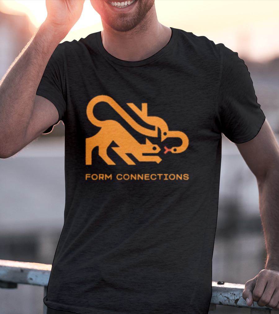 Form Connections Minimalist Cat And Snake T-Shirt