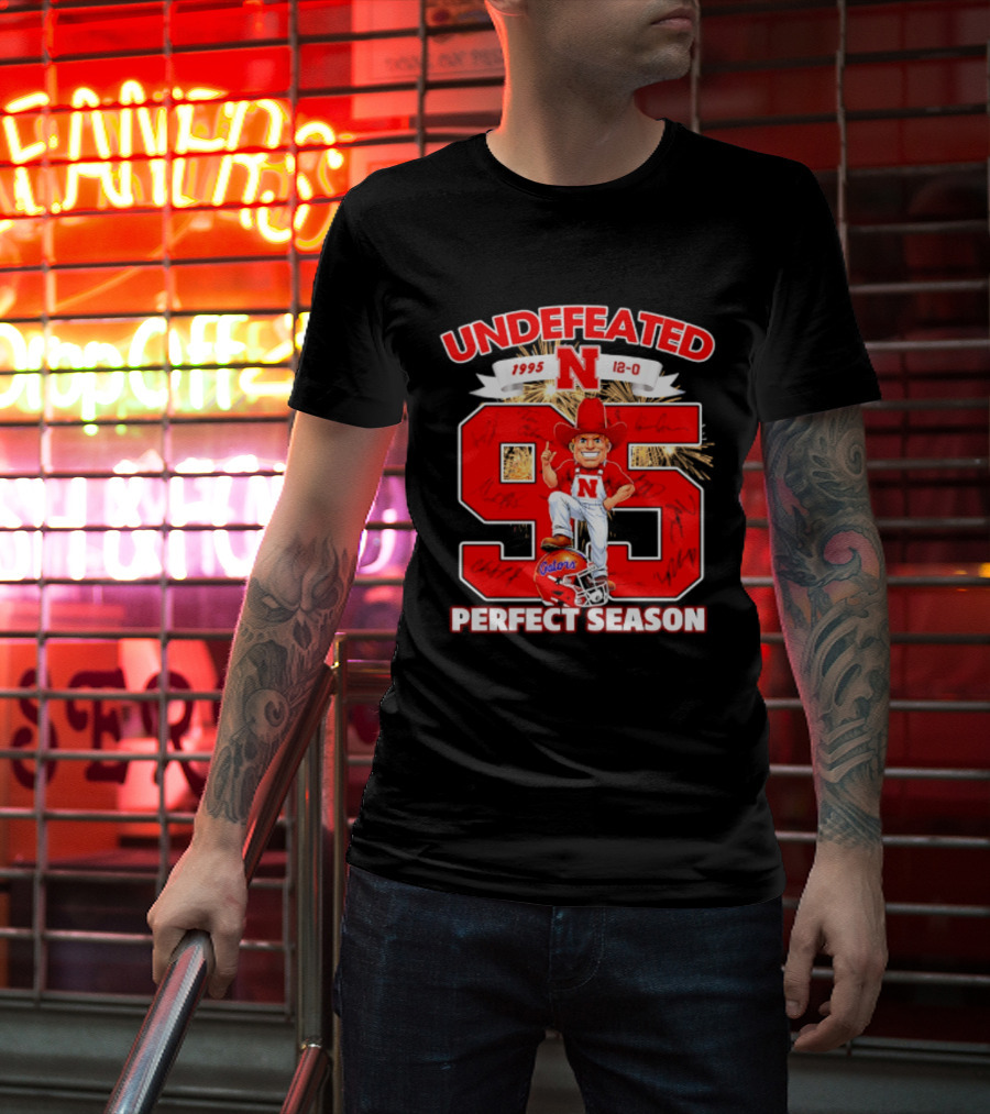 Nebraska Cornhuskers Undefeated 1995 Perfect Season 12 0 Gators 95 Football T-Shirt