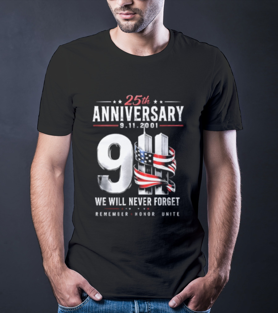 NYPD New York Yankees 2026 25th Anniversary 9 11 We Will Never Forget Remember Honor Unite T-Shirt