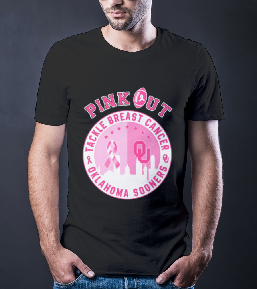 Oklahoma Sooners Pink Out Tackle Breast Cancer Football NCAA T-Shirt