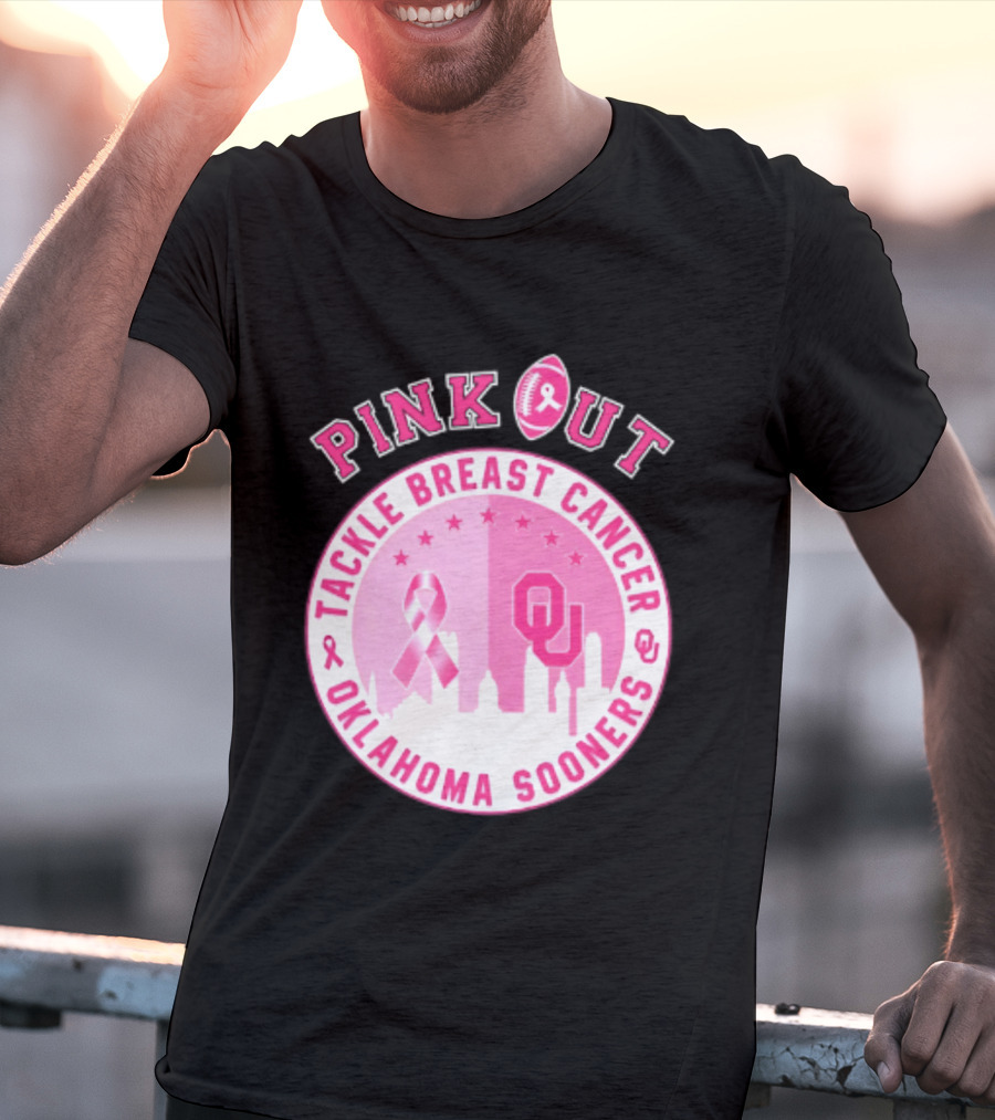 Oklahoma Sooners Pink Out Tackle Breast Cancer Football NCAA T-Shirt