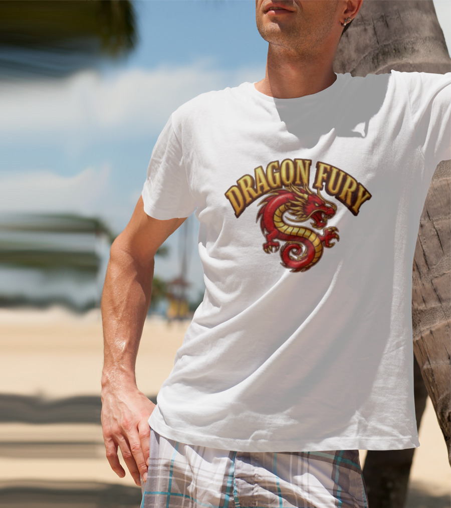 Dragon Fury Red Gold Chinese Dragon T-Shirt