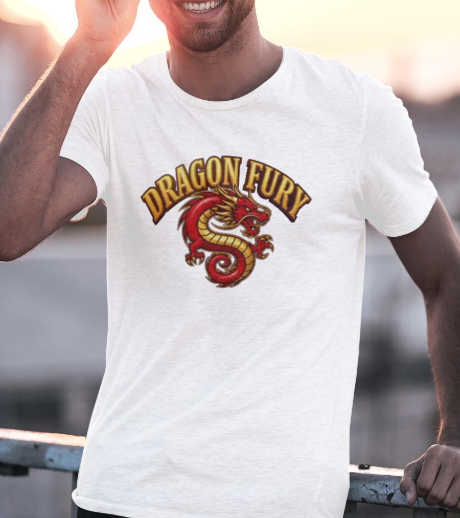 Dragon Fury Red Gold Chinese Dragon T-Shirt