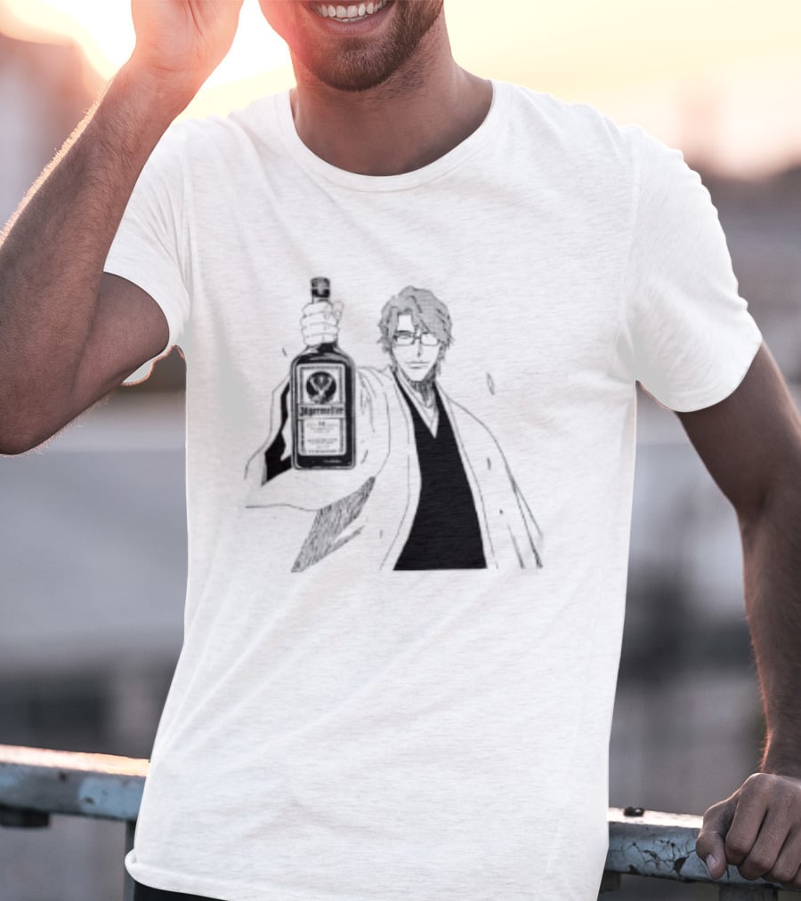 Jagermeister Aizen Sosuke Bleach Anime Collaboration T-Shirt