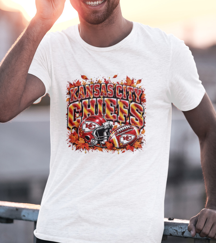 Kansas City Chiefs Football Helmet Autumn Leaves 2026 T-Shirt
