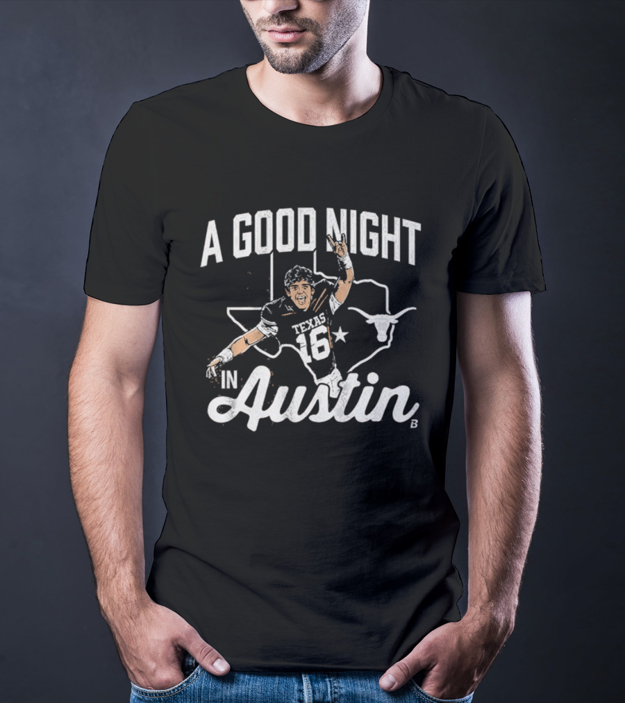 Texas Longhorns A Good Night In Austin Football Number 16 T-Shirt