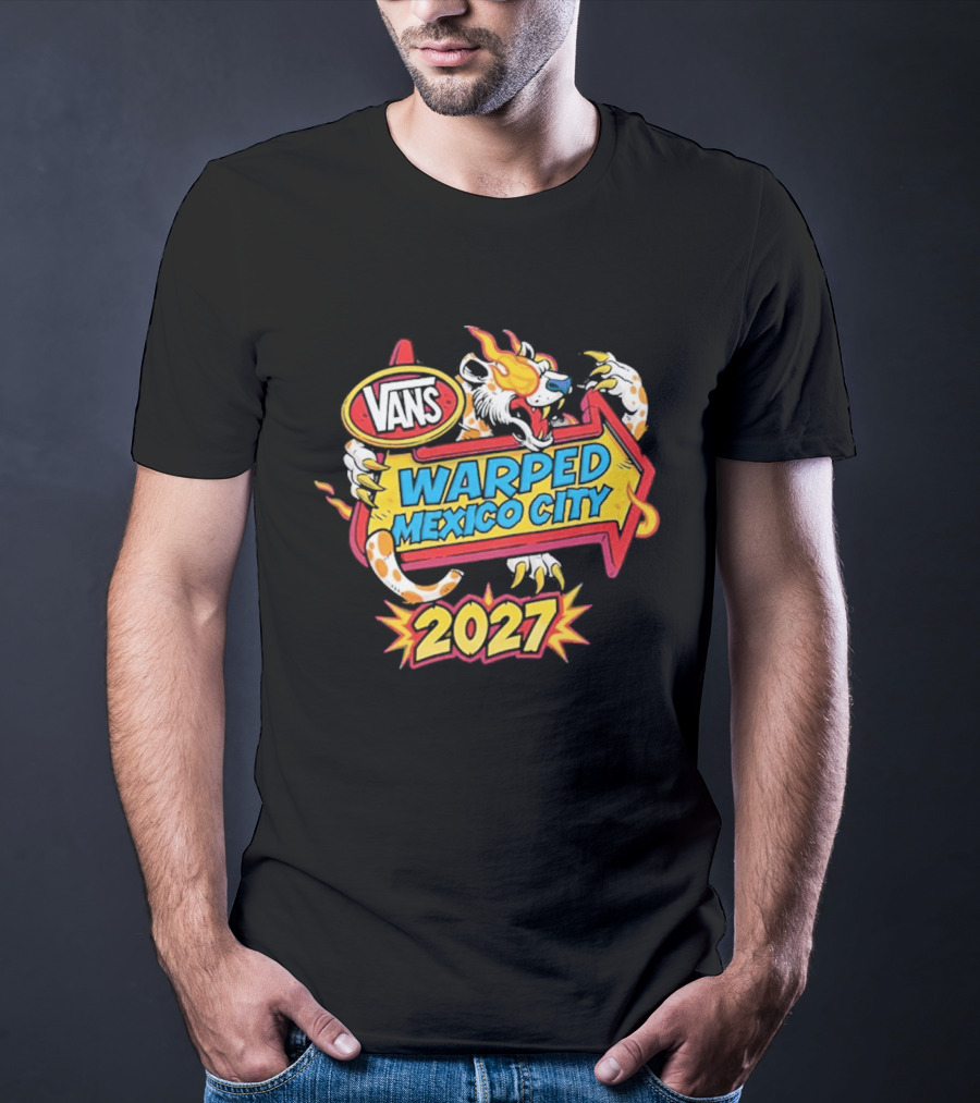 Vans Warped Mexico City 2027 Dragon Flame Arrow Event T-Shirt