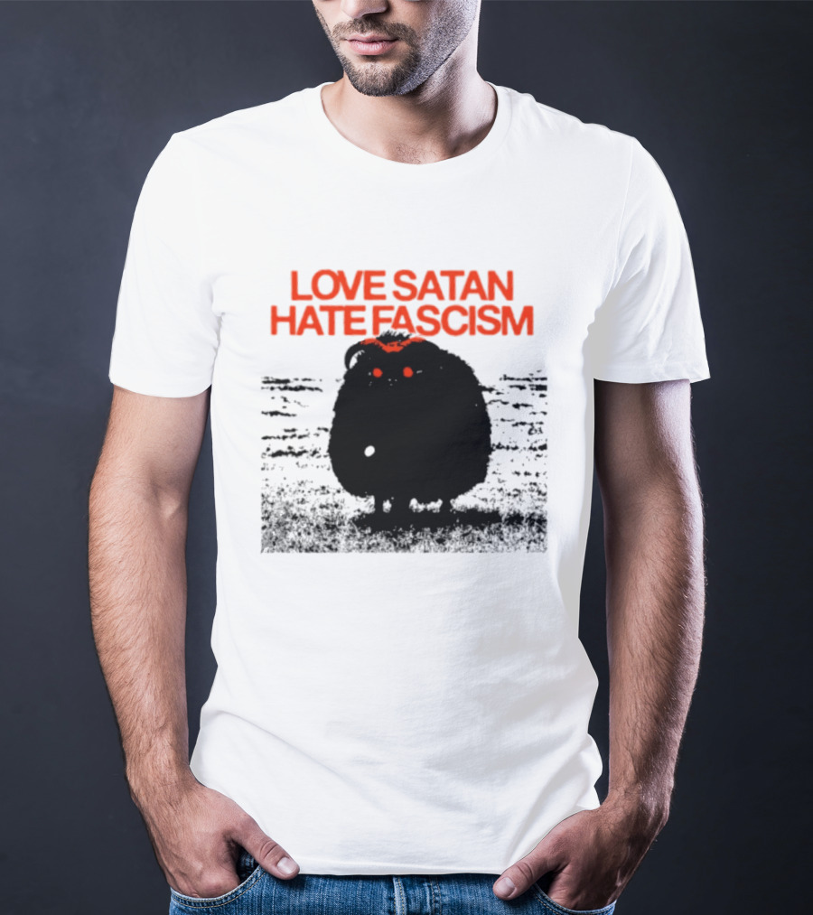 Love Satan Hate Fascism Cat Anti Fascist T-Shirt