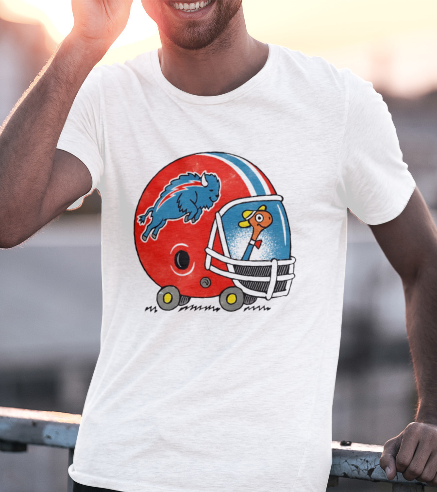 Lowly Worm Wearing Buffalo Bills Football Helmet With Buffalo T-Shirt