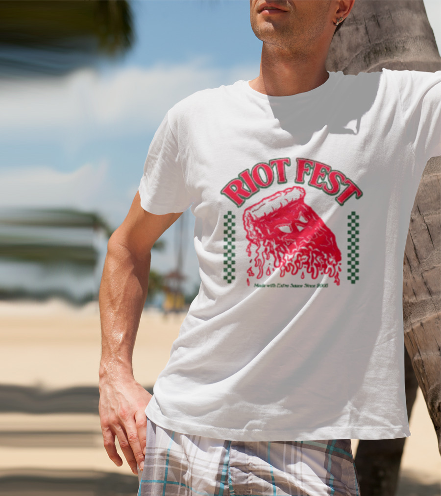 Riot Fest Chicago 2026 Douglass Park September 18 20 Pizza Lineup T-Shirt