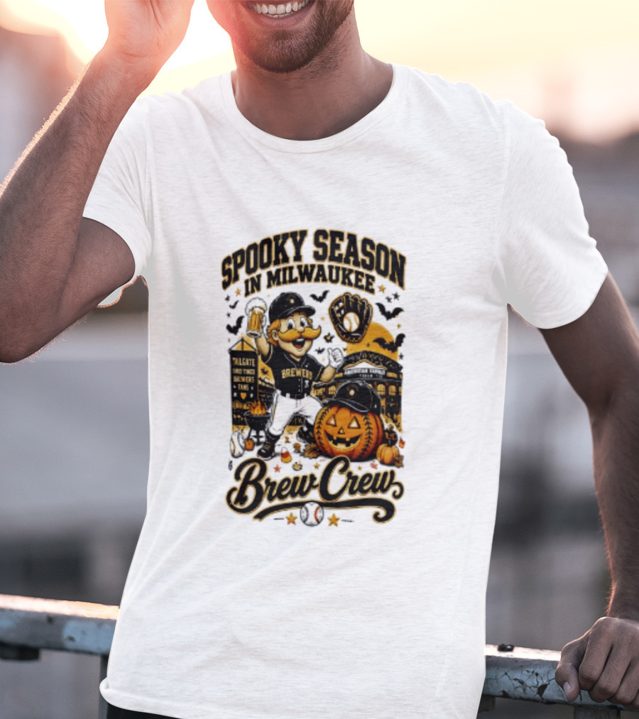 Spooky Season In Milwaukee Brewers Brew Crew Halloween 2026 T-Shirt