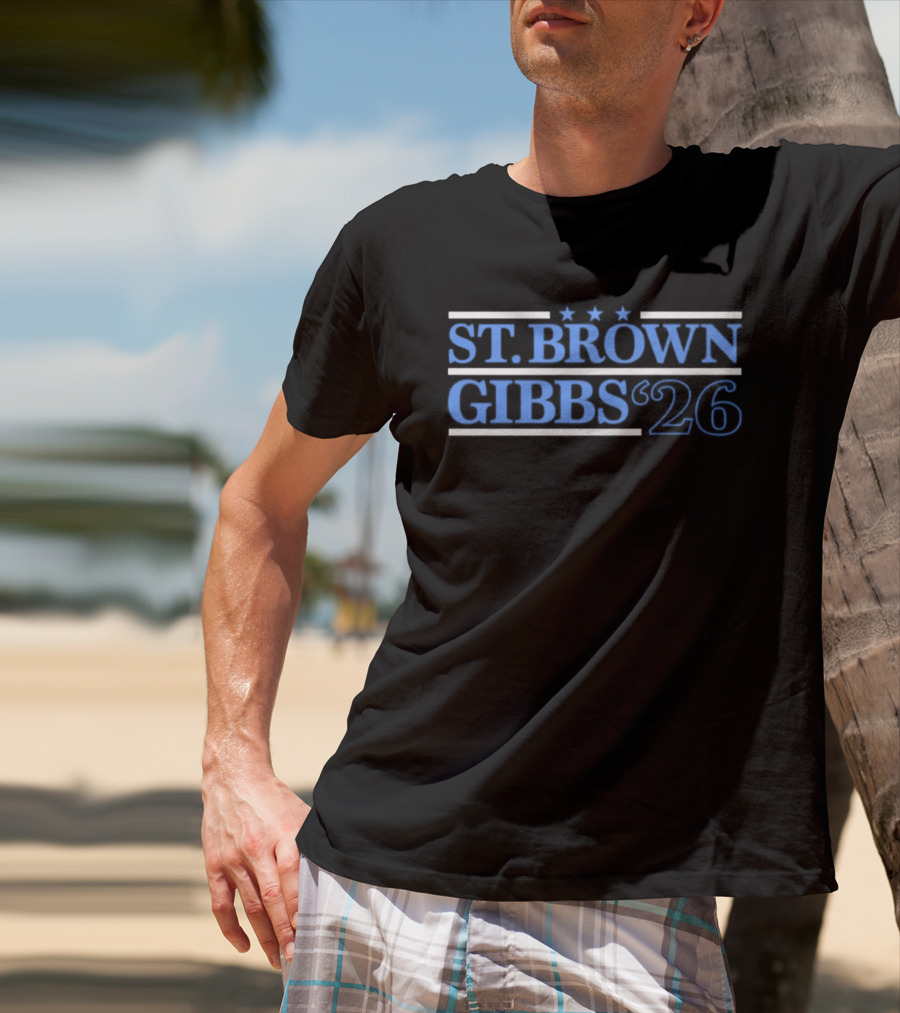 St. Brown Gibbs '26 Detroit Lions Football Campaign T-Shirt