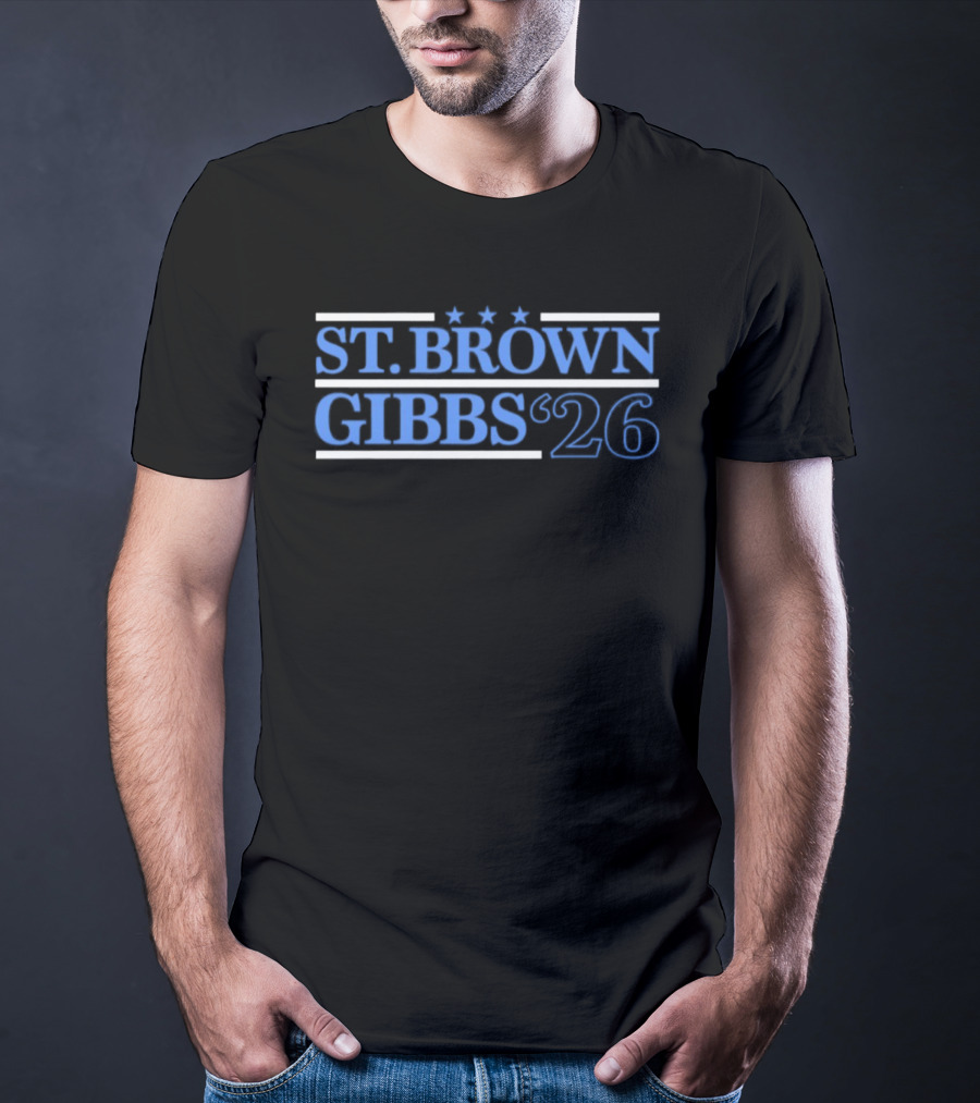 St. Brown Gibbs '26 Detroit Lions Football Campaign T-Shirt