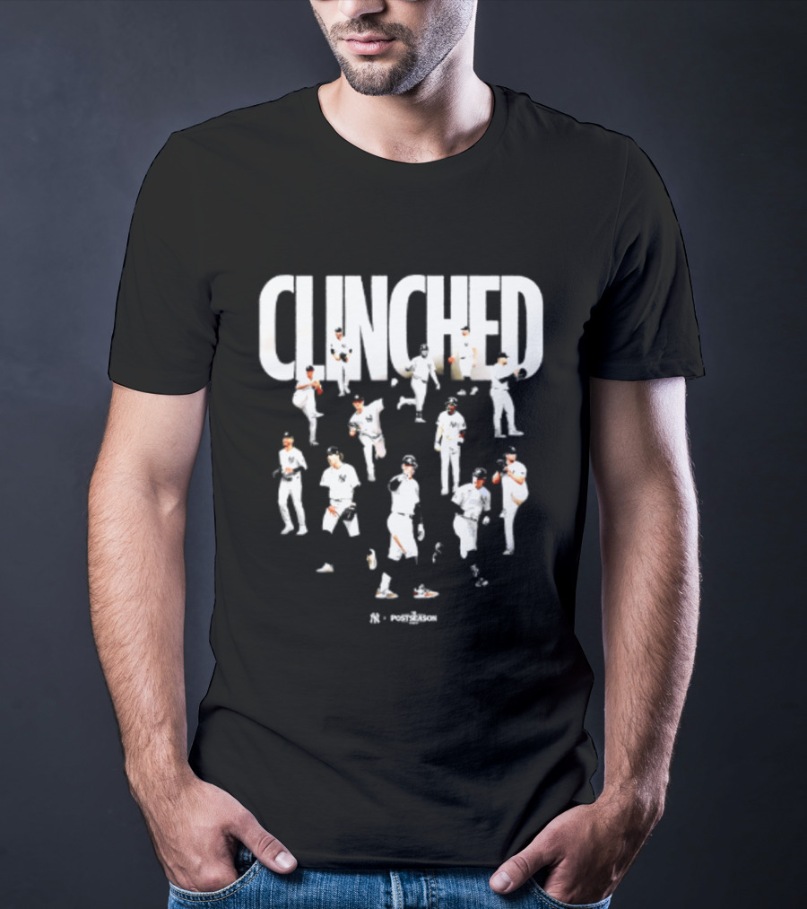 Yankees Clinched 2026 MLB Postseason Celebration Players Montage T-Shirt