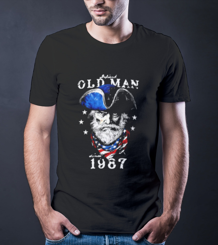 Old Man 1987 Patriotic Eagle And Stars T-Shirt