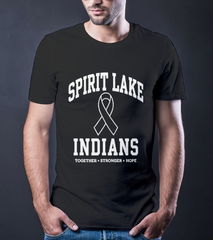 Spirit Lake Indians Ribbon Together Stronger Hope T-Shirt