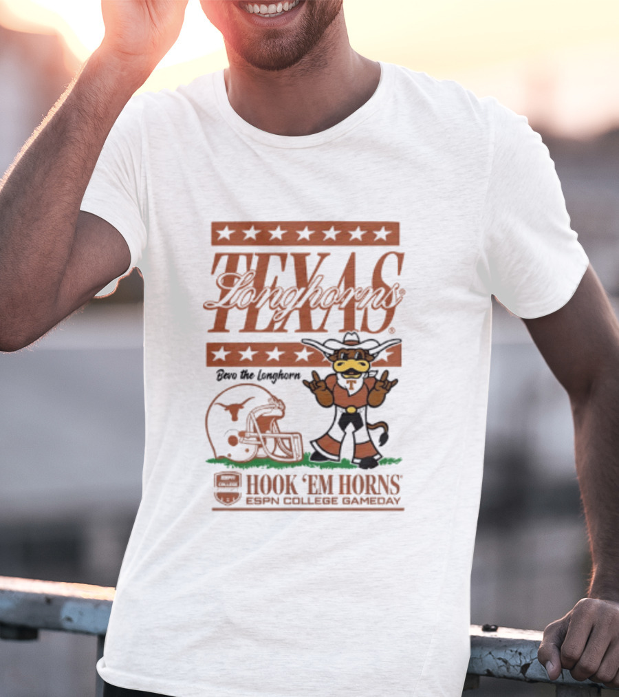 Texas Longhorns Bevo The Longhorn Hook 'Em Horns ESPN College Gameday 2026 T-Shirt
