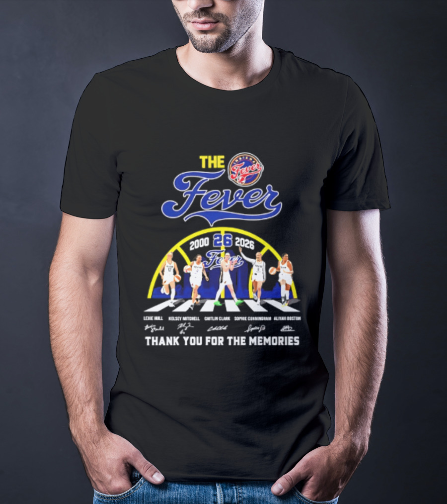Indiana Fever 2000 2026 Thank You For The Memories Abbey Road Larkins Wheeler Vivians Robinson Mccowan Signatures T-Shirt